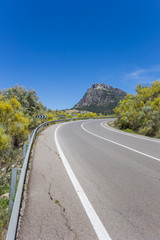 Curve in the road through Grazalema national park, Spain