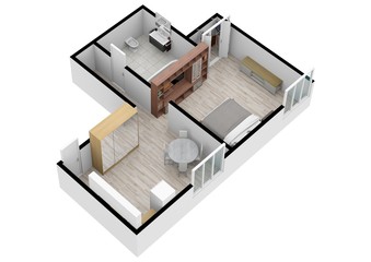 3D illustration floorplan.