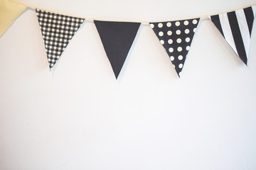 white wall decoration with flag 