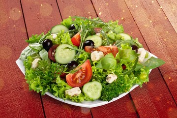 Fresh mixed vegetables salad in a bowl