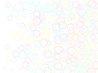 Funny soap bubbles isolated on white background.