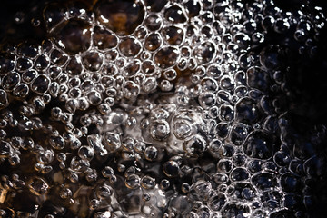 blue and orange bubble background 