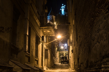 In the courtyard of Sololaki district, Tbilisi