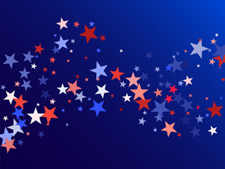 Flying stars confetti american symbols.
