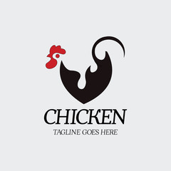 Chicken logo design template. Vector illustration