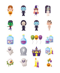 bundle halloween with set icons