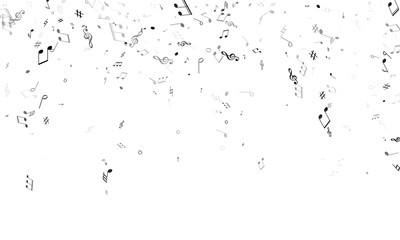 Musical notes symbols flying vector illustration.