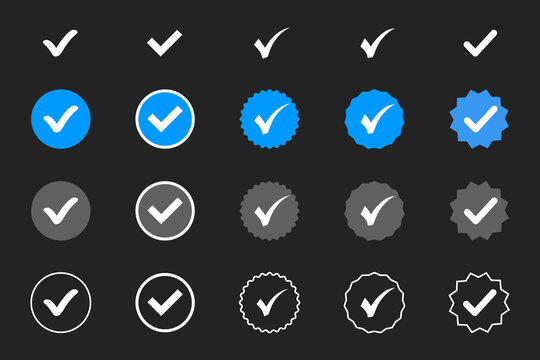 Premium Vector  Verified badges verified badge vector icons verification  symbol set social media account verification icons blue check mark icon  profile verified badge