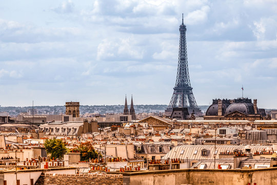 Classical Paris Skyline View From The Roof Top