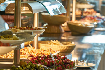 buffet meals in a hotel