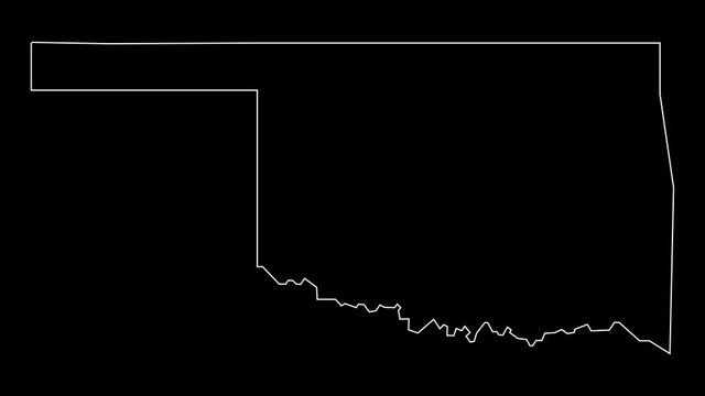 Oklahoma USA federal state map outline animation