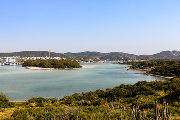 Fototapeta premium Panoramic view of Japones Island in Cabo Frio, Rio de Janeiro, Brazil.