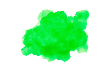 green watercolor abstract background.Colorful strokes on white background.High resolution banner