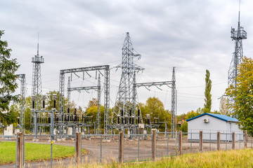 High voltage power transformer substation