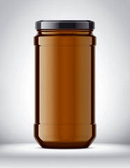 Glass Jar Mockup on Background. 