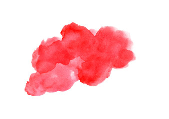 red watercolor abstract strokes on white background.Colorful banner