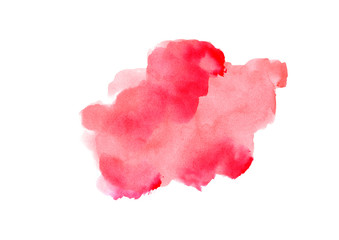 red watercolor abstract strokes on white background.Colorful banner