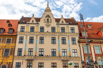 Fototapeta premium Tenements at the Town Hall Square in Wroclaw, Poland