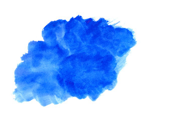 blue watercolor abstract background.Colorful strokes on white background.High resolution banner