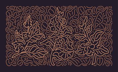 Coffee. Vector art line pattern Vintage background