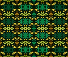 seamless pattern of ethnic pattern. Traditional Indonesian fabric motif. Dayak Borneo style. vector design inspiration. Creative textile for fashion or cloth