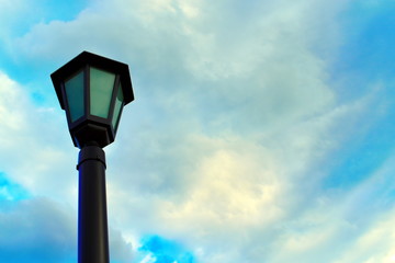 Fototapeta na wymiar beautiful streetlight on blue sky.