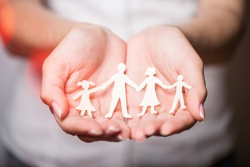 Care concept parenthood center woman help children