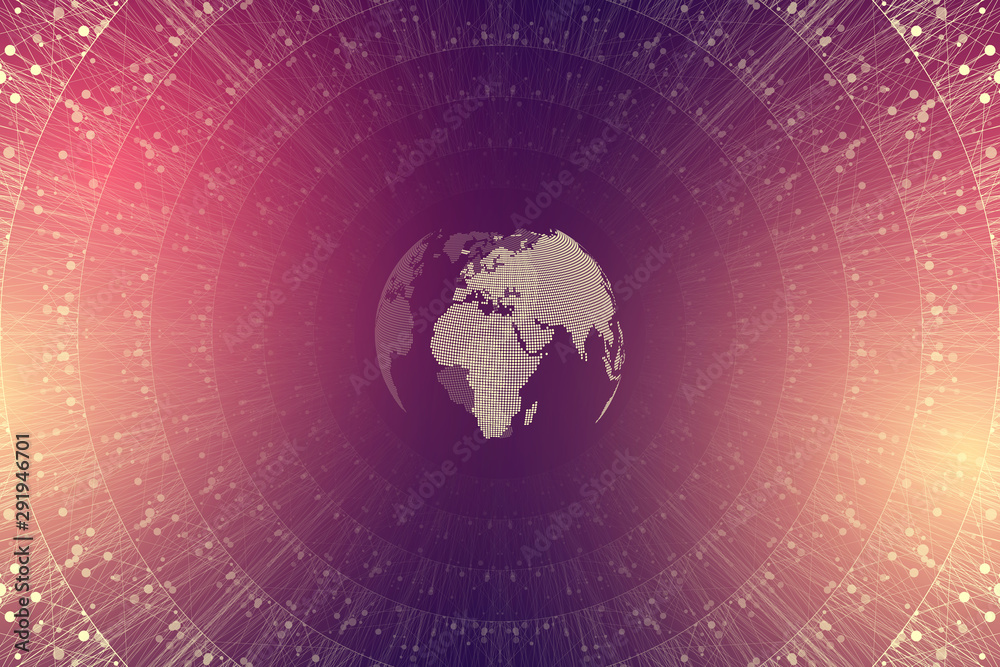 Poster nano technologies abstract background. cyber technology concept. artificial intelligence, virtual re