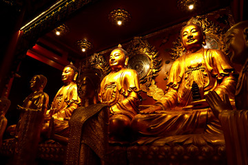 Thai China Buddha Image statue in dragon monastery temple wat in Bangkok Thailand