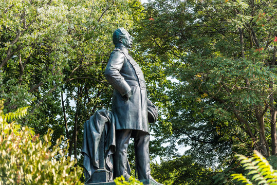 Statue of Albrecht Graf von Roon , a Prussian soldier and statesman, in Tiergarten, near the Victory coloumn Berlin, Germany.