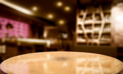 Cafe interior and desk of free space for your decoration. 