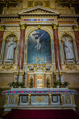 Fototapeta na wymiar Sunday morning prayer in Basilica of St. Ishtwan, Budapest