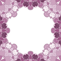 Abstract floral decorative frame for greeting card or invitation in ethnic style