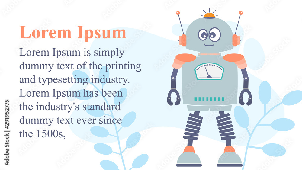 Wall mural modern landing page template of artificial intelligence concept.