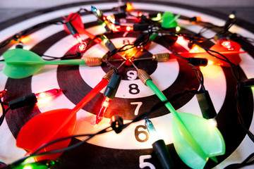 Target  darts board with party light, planning a party for the event where successful in goal  for use in various festivals