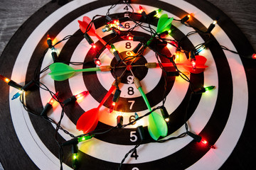 Target  darts board with party light, planning a party for the event where successful in goal  for...