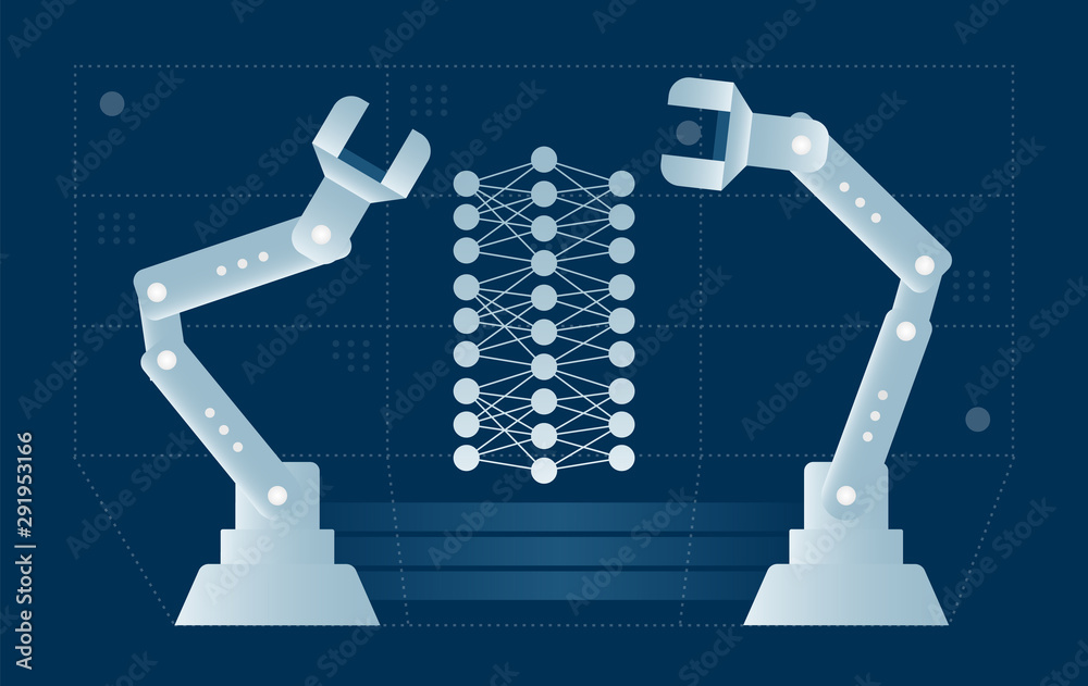 Leinwandbilder Artificial neural network produced by robots.