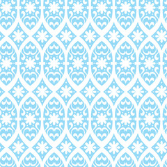 Vector pastal blue geometric flower shape seamless