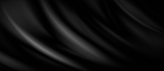 Black luxury fabric background with copy space