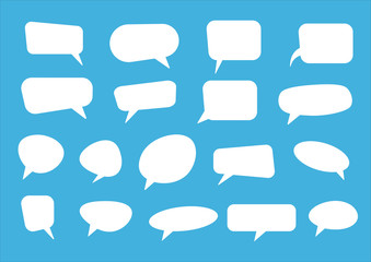 Obraz premium Set of speech bubbles. Blank empty white bubbles tamplate. Stickers. Dialog cloud isolated. Vector illustration.