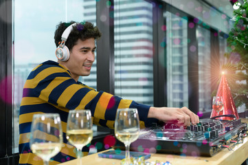 DJ at the Feast of New Year celebrations or Christmas celebrations.