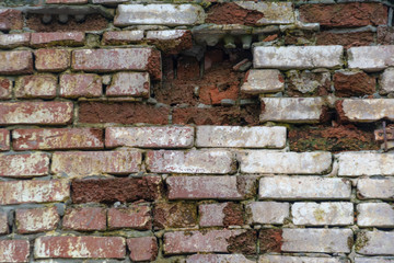 Old brown brick wall. Texture