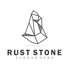 geometric stone logo, icon and template