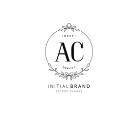 A C AC Beauty vector initial logo, handwriting logo of initial signature, wedding, fashion, jewerly, boutique, floral and botanical with creative template for any company or business.