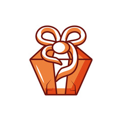 gift box with ribbon on white background