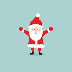 Smiling Santa Claus cartoon character .Vector illustration in flat style.10 eps.
