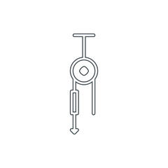 Pulley icon. Physics science symbol