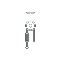 Pulley icon. Physics science symbol