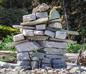 My «Inukshuk» creation with rocks!! A challenge but always funny to achieve.