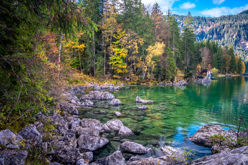Eibsee lake Germany Garmisch in autumn
